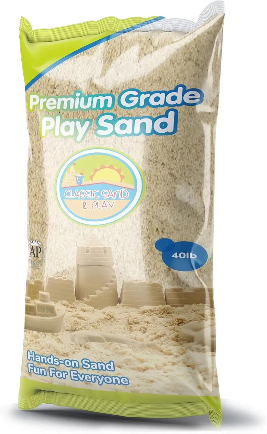 

Sand for Sandbox, Table, Therapy, and Outdoor Use, 40 lb. Bag, Natural, Non-Toxic, Wet Castle Building for Creativity and Stimul