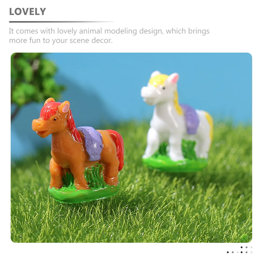 

6pcs Simulated Animal Ornaments Resin Garden Statues Miniature Figurines Yard Balcony Decor Micro Landscaping for Easter