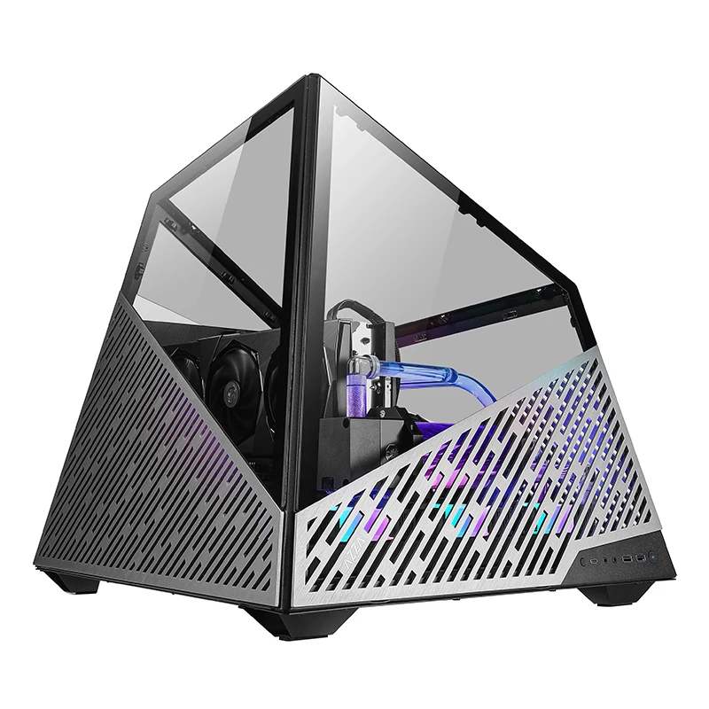 The new pyramid supports figure transparent four-sided glass.