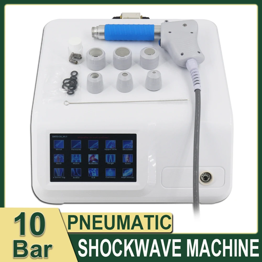 

10Bar Professional Shock Wave Pain Relief ED Treatment Shoulder Pain Body Massager Pneumatic Shockwave Machine Relax