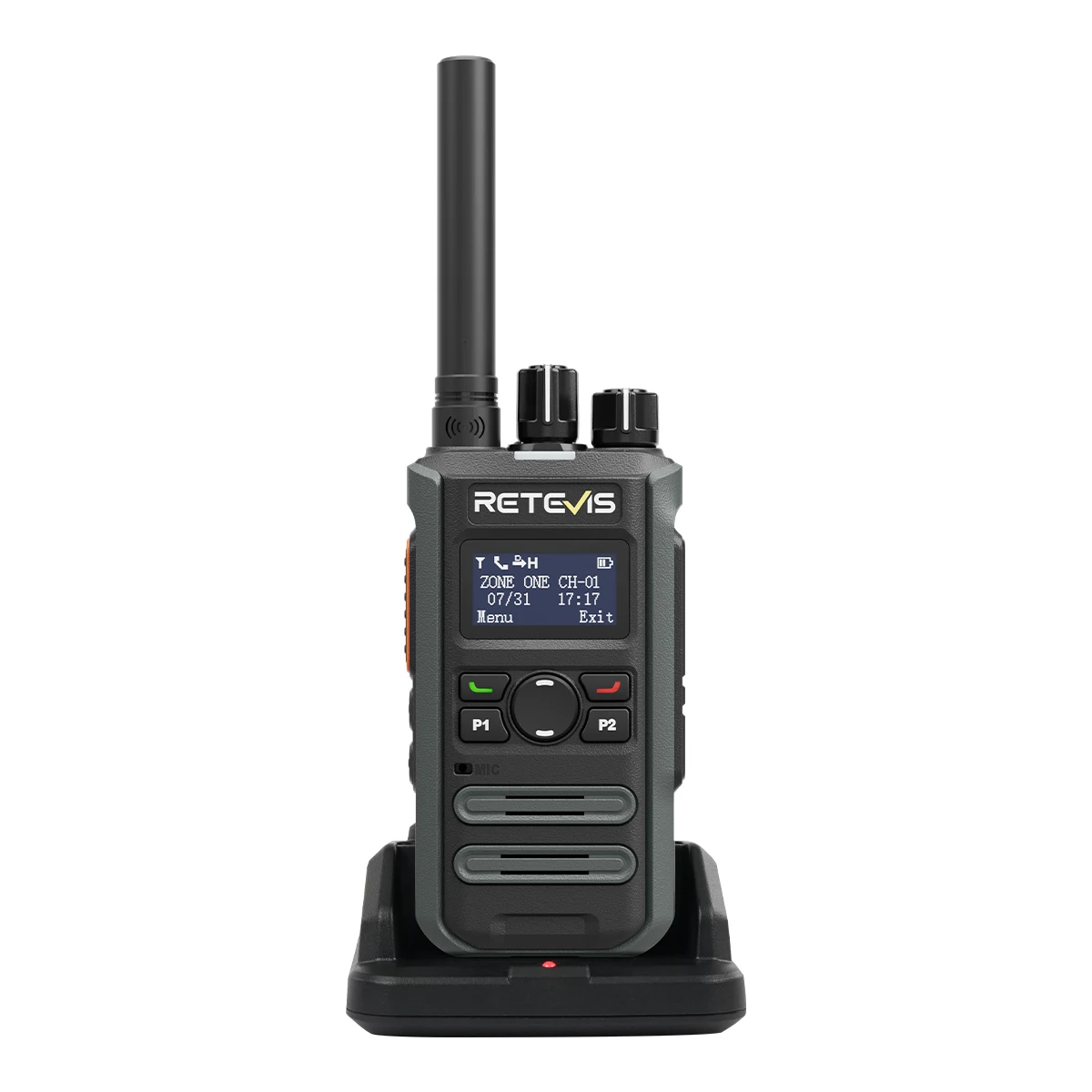 Retevis P3 DMR Two Way Radio Fast Charging Long Battery Life Compact Stylish Secure Walkie Talkie for Hotels Schools Retail