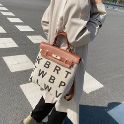 Ins Women Large Capacity Shoulder Bags Striped Canvas Handbags Casual Zip Tote Canvas Crossbody Bag Hot Shopping Bag for Ladies