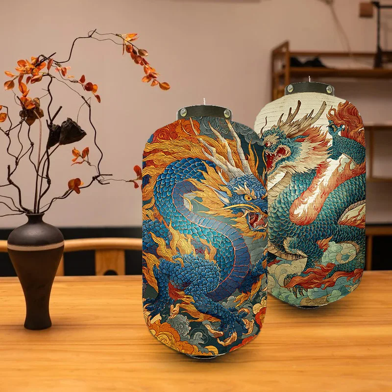 

20x35cm Chinese Style Dragon Totem Series Lantern Hanging Outdoor Festival New Year Decoration Izakaya Hot Pot Restaurant Decor