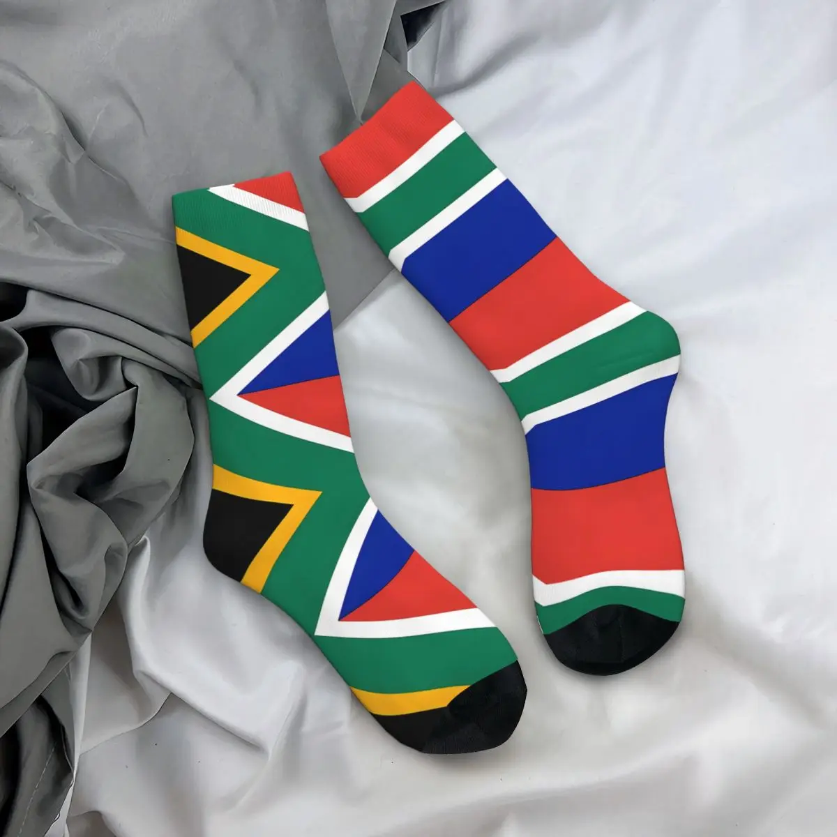 Lustige glückliche Männer Kompression socken Südafrika Flagge Retro Harajuku National flagge Street Style Neuheit lässig Crew verrückte Socke