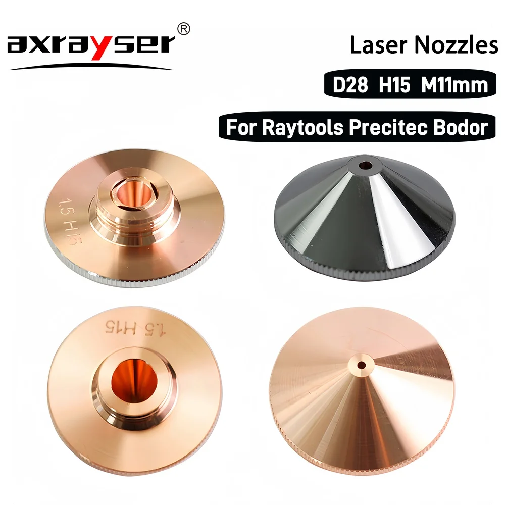 Laser Cutting Nozzle Dia.28mm Caliber 0.8-6.0mm Single Layer / Double Layers Air Nozzle For Precitec WSX Raytools Laser Machine