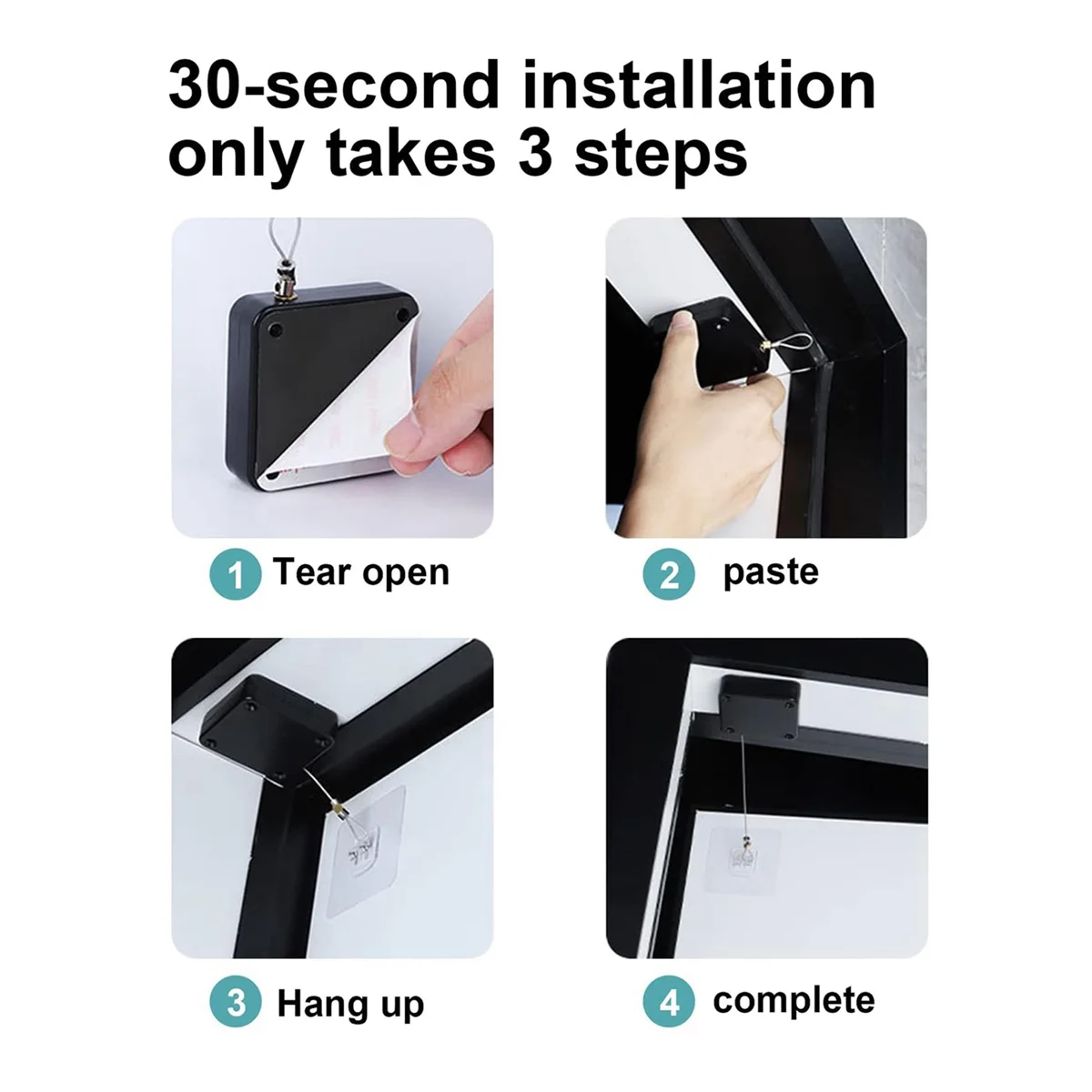 A008 2 Pack Punch-Free Automatic Door Closer, Automatic Door Closer with Tunnel Pull, Door Closer for Home, Office (500G)