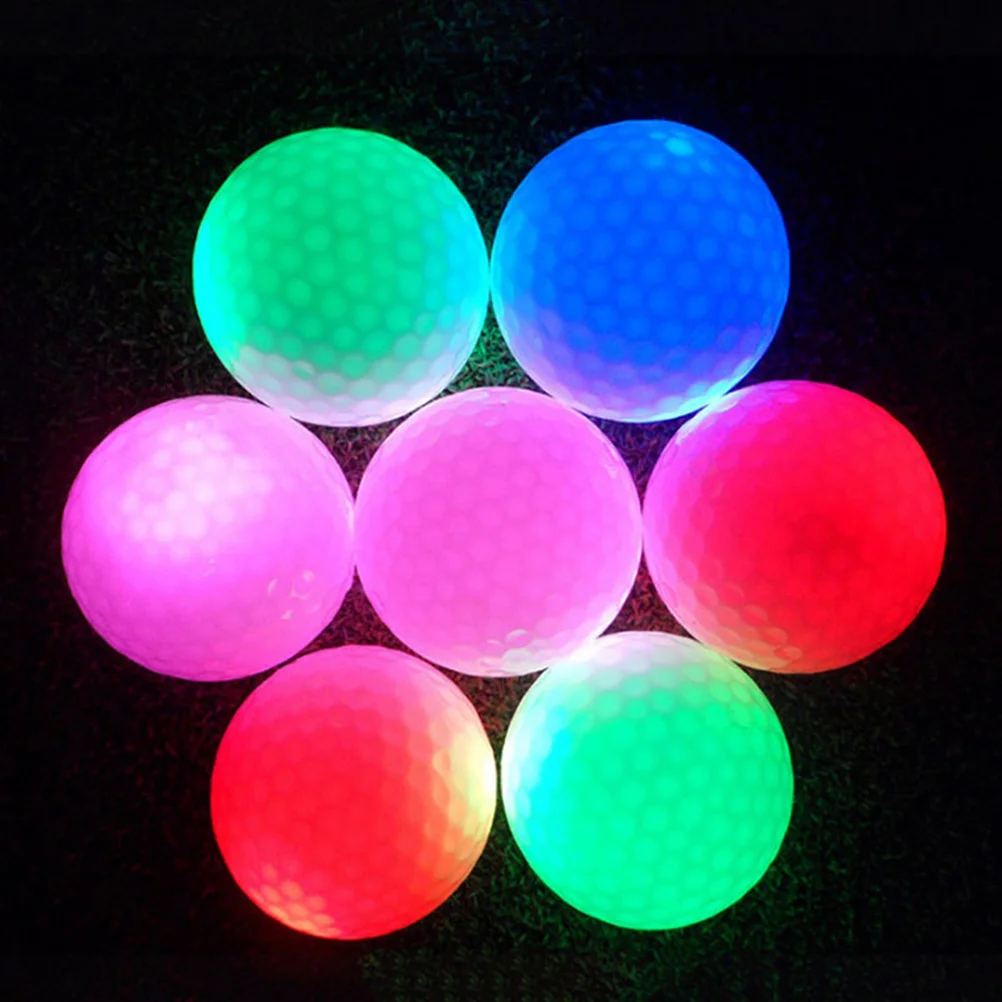 

6pcs Led Light-Up Golf Balls Flashing Electronic Bright Color Rubber Night Play Easy Find 8-Minute Glow For Twilight Tournaments
