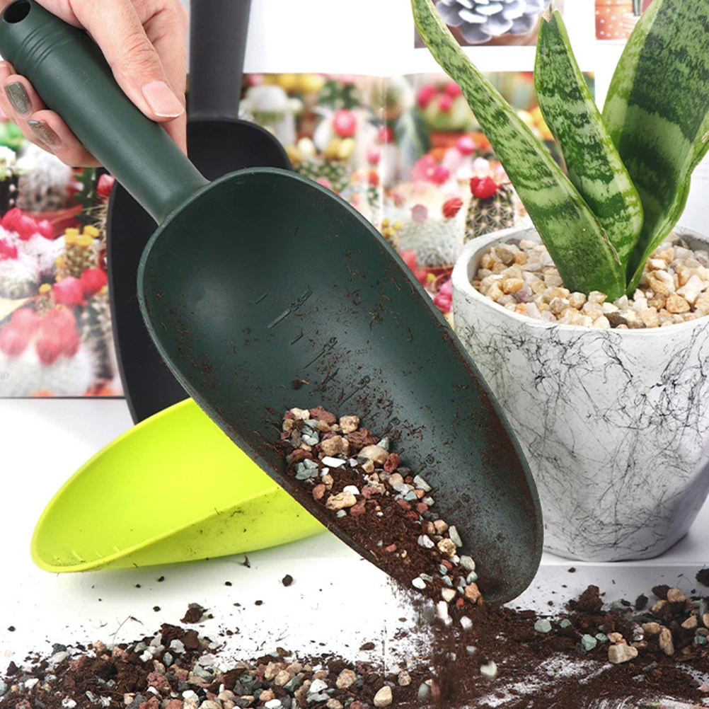 Palas de suelo de plástico, mango ergonómico ligero para jardinería, excavación, herramientas pequeñas para suculentas, superficie lisa, sin rebabas, 2 uds.