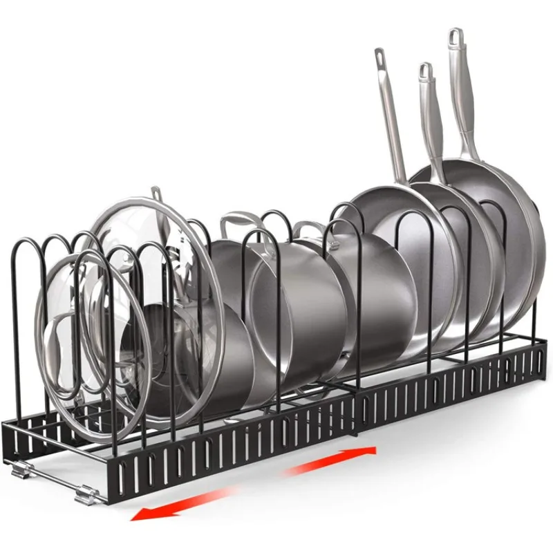 Extended telescopic folding pot rack, cutting board, lid, baking pan, multi-layer storage rack