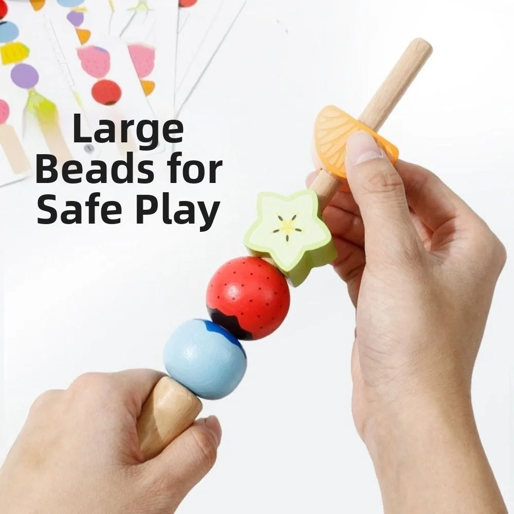 Juego a juego con formas de frutas geométricas, juguetes educativos interactivos Montessori con cuentas, desafíos de formas de Color de fruta