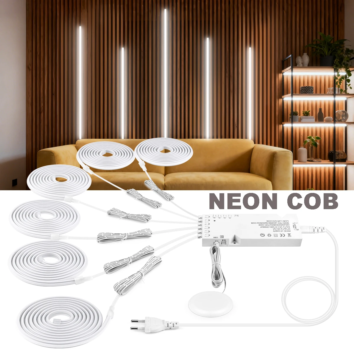 Neon Strip COB LED Centralized Parallel Connection Touch Sensor Lights TV Background Wall Lamp Under Storage Cabinet Lighting