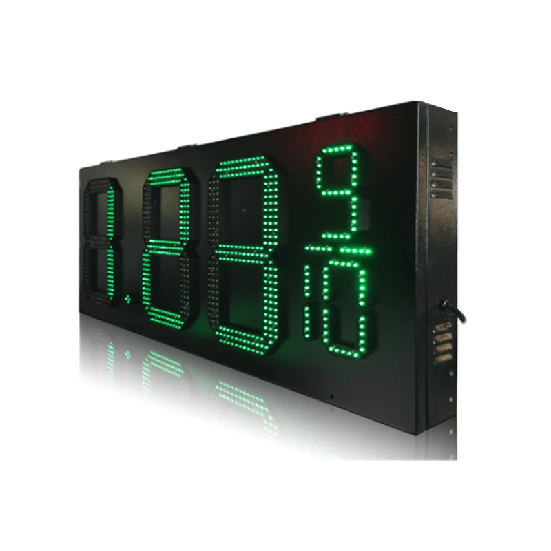 Custom made 8.88 9/10 Green / white / red / yellow Diesel LED Gas Station Price Signs 15