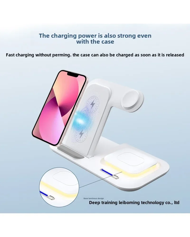 Stand for Cell Phone Magsafe Charger 5-in-1 Wireless Charging Type C Charger Base Mobile Phone Chargers Watch Smartwatch Station