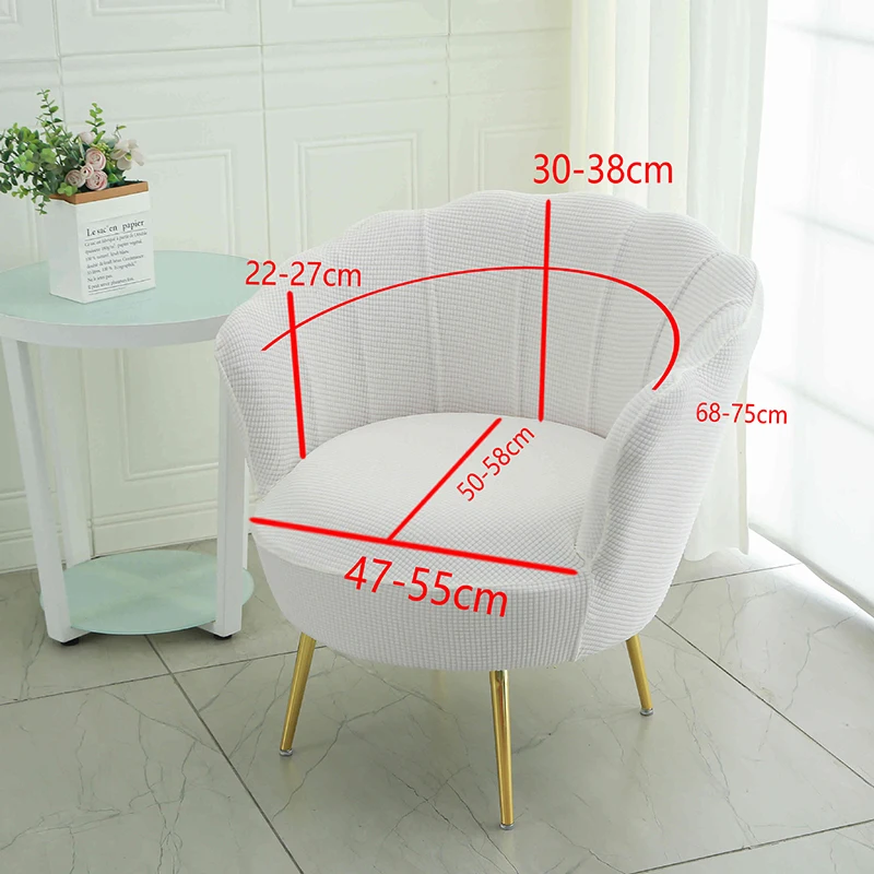 New Jacquard Stretch Makeup Petal Chair Cover Arc Vanity Stool Sofa Slipcover Resistant Furniture Protector For Home Room Decor