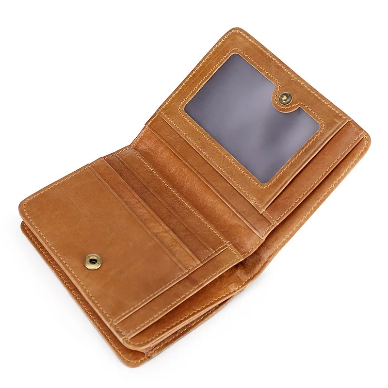 

Мужской короткий кошелек из масляного воска, сумка на молнии, кошелек для монет, многофункциональный кошелек, слот для нескольких карт RFID