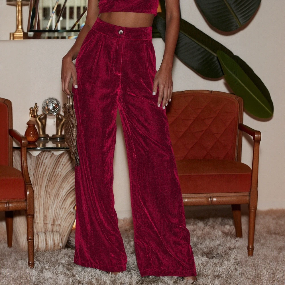 Rechte damesbroek met hoge taille, zomer, comfortabele Koreaanse stijl, volledige lengte, effen, eenvoudig, dagelijks gebruik