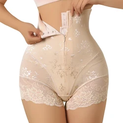 Qtree Lace Shapers Body Shaper with Zipper Panties Double Tummy Control Women Shapewear Waist Trainer Butt Lifter Weight Loss