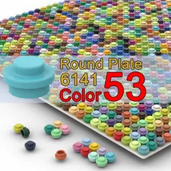 300PCS Round Plate 1x1 6141  54 Colors Building Block Pixel Art Painting Mosaic Drawing