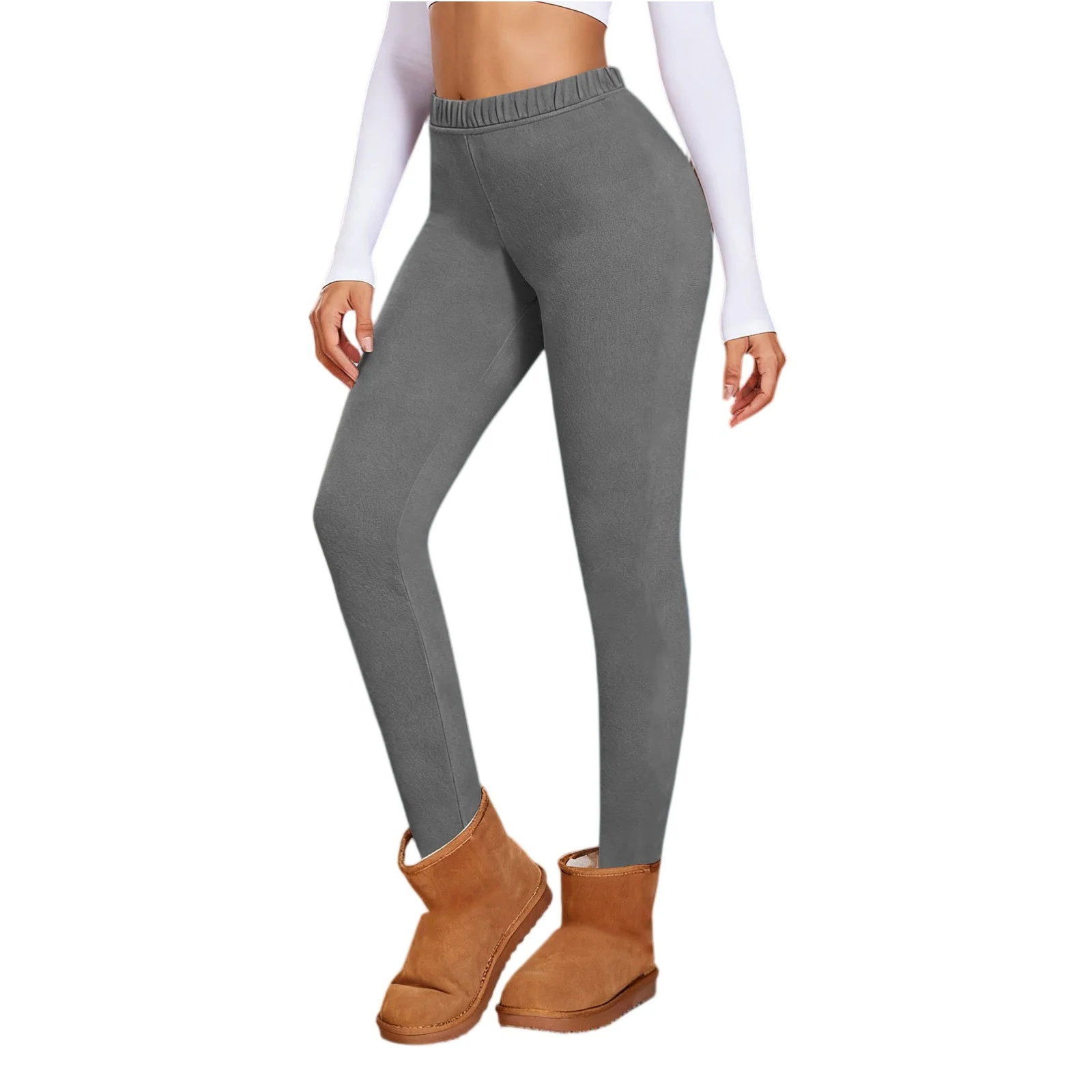 

Women's Trousers Fashionable Casual Fleece-Lined Thickened Leggings Running Sports Yoga Trousers High-Waisted Fitness Pants