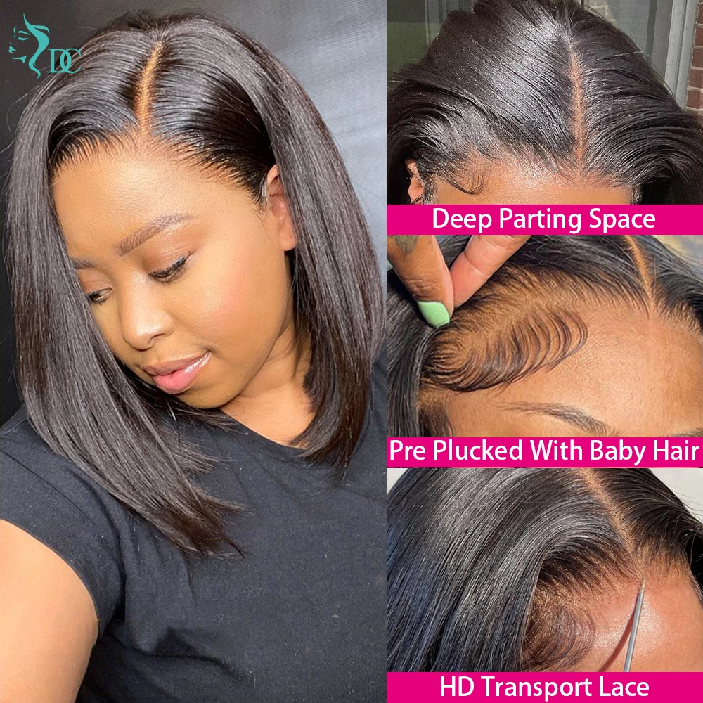 Straight Bob 13x4 Lace Frontal Wig Lace Short Bob Human Hair Wigs Glueless 4x4 Straight Bob Closure Wig 13x1 T Part Lace Wigs