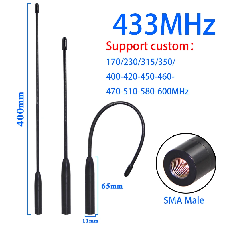 433MHz LORA antenna 10dbi 450-470/470-510 soft high-gain antenna SMA Male omnidirectional module  antenna Can be customized