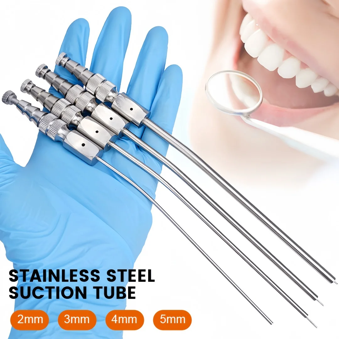 

1PC Dental Medical Aspirator Stainless Steel Suction Tube Laboratory Tube 2mm/3mm/4mm/5mm Implant Tool for Dental Clinic Use