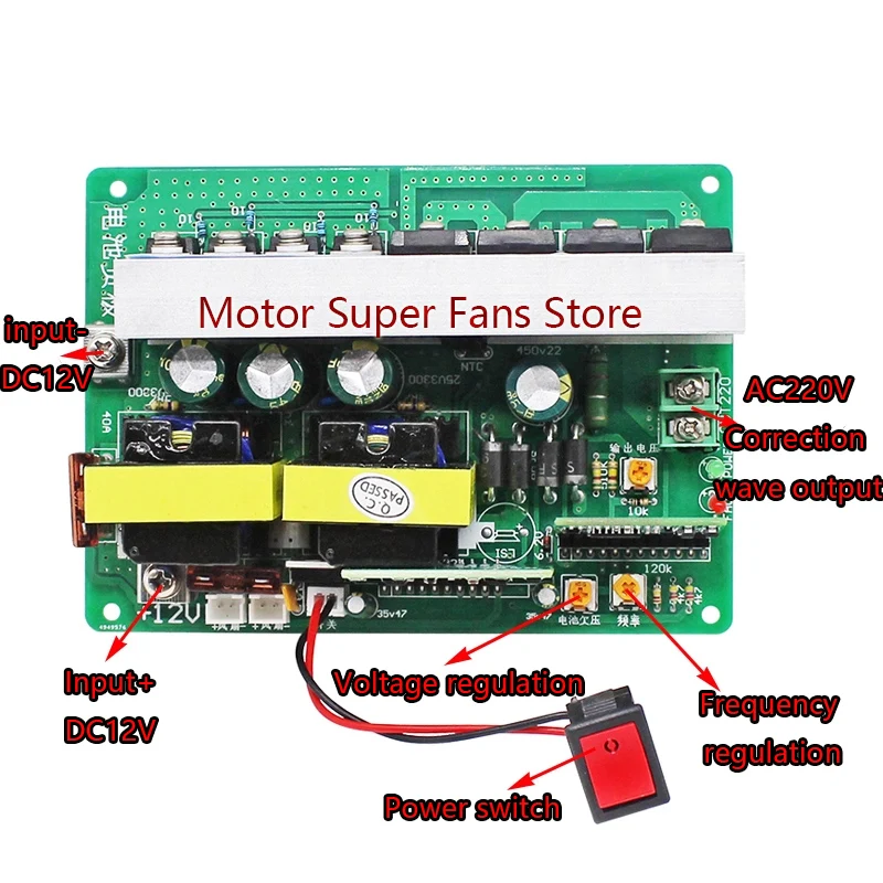 DC-AC 600W Correction Wave Inverter Module DC12V to AC220V Adjustable Power Board DC-AC High Power Boost Board