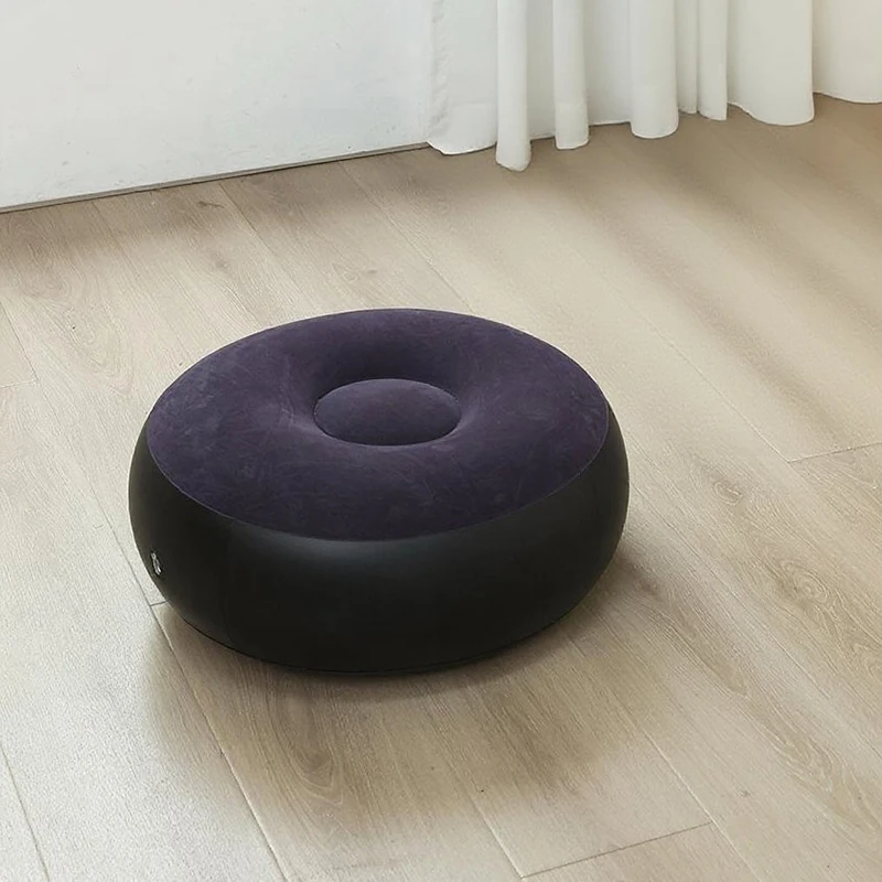 Lazy Inflatable Lounge Chair Pvc Flocking Sofa with Foot Stool Folding Portable Outdoor Camping Air Couch Sofa image 6