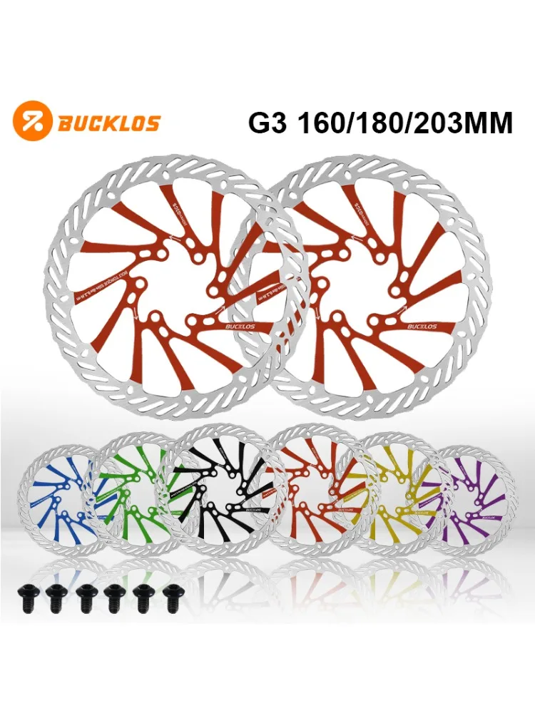 AliExpress BUCKLOS 160MM Bicycle G3 Disc Brake Rotor Steel Durable Bike Rotors 180mm 203mm 6-Bolt Bicycle Disc for Mountain Road Bike Parts