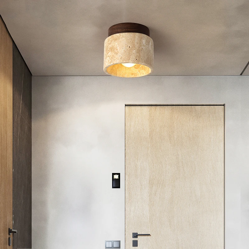 Simple modern aisle ceiling light Wabi-Sabi Italian minimalist black corridor into the household Nordic balcony lamps