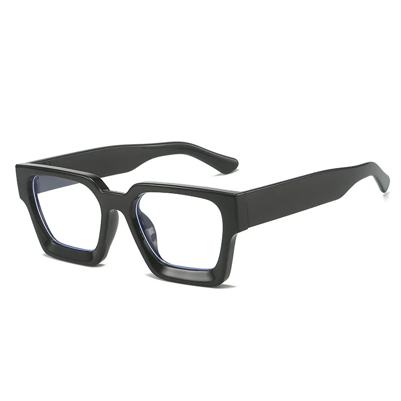 Lunettes carrées épaisses noires pour hommes et femmes, anti-lumière bleue, travail informatique, montures de lunettes en plastique, lunettes