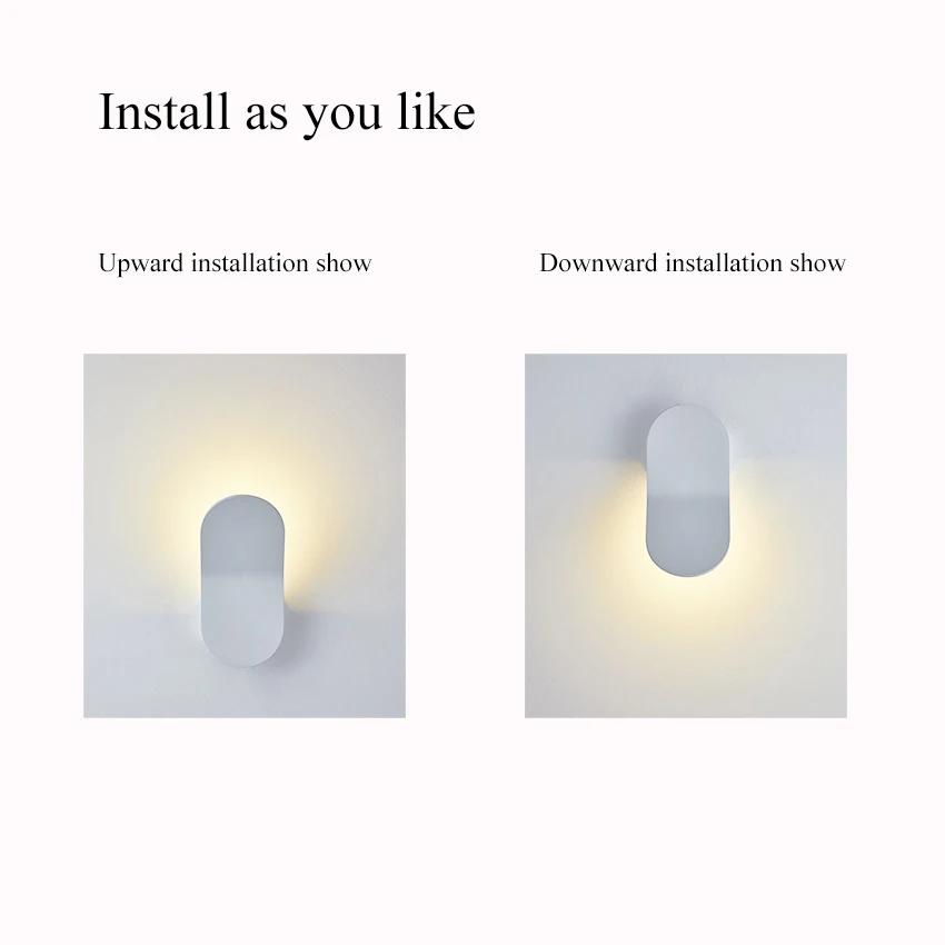 Creative Minimalist Indoor Wall Lights Black/White/Gold Aluminum Wall Scorce for Living room Bedroom Wall Lighting Fixtures