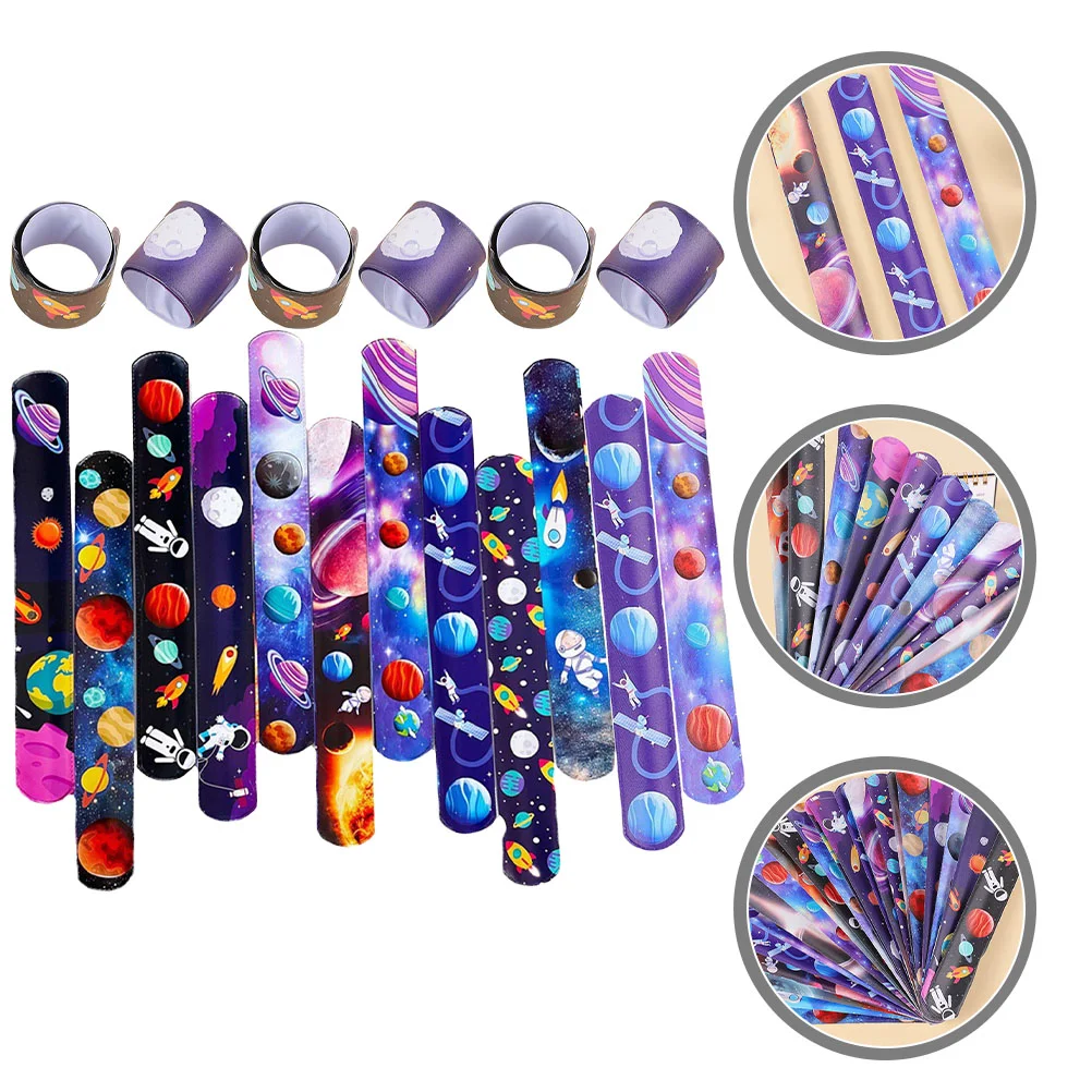 24 Pcs Papa Circle Children Accessory Party Slap Bracelet Festival Adorable Bands for Interesting Gift Prize