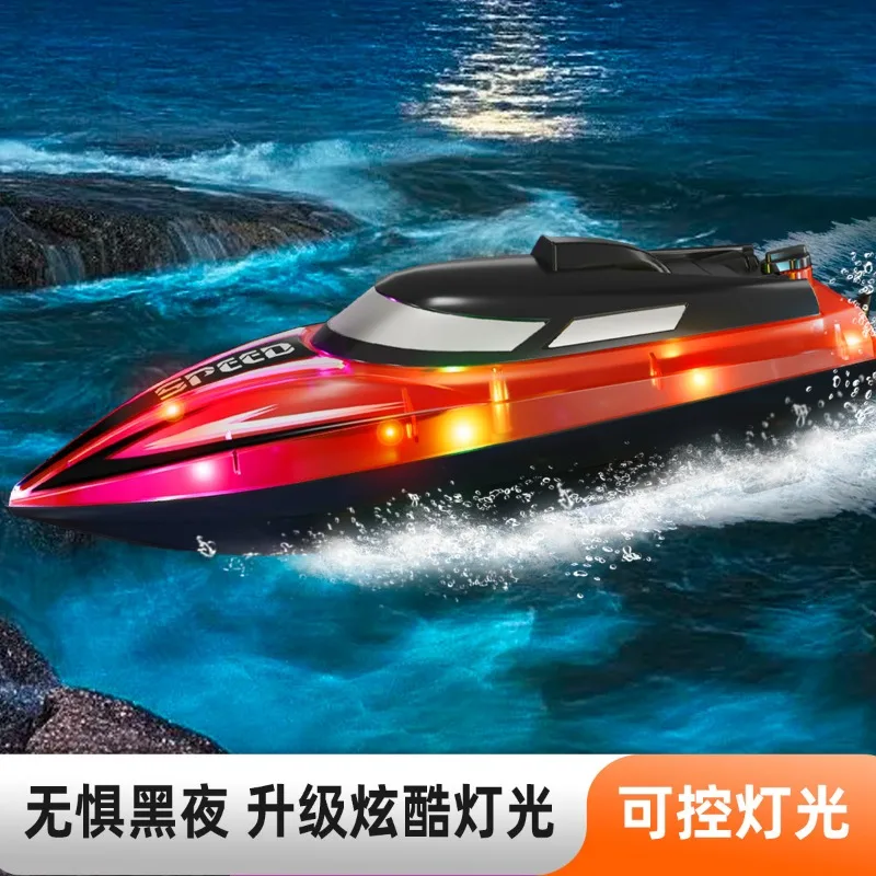 Großes ferngesteuertes Boot, das ferngesteuertes Schnellboot, Hochgeschwindigkeitswasser-Kinderspielzeugboot, Modelljunge auflädt