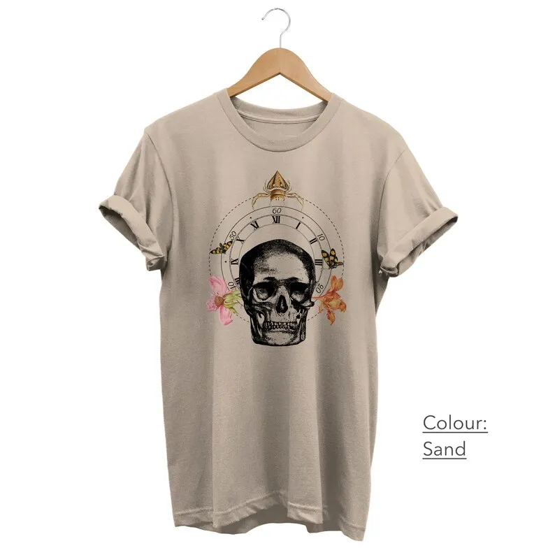 Beautiful Skull Artistry: Gothic Grunge Edgy E-Girl Tee