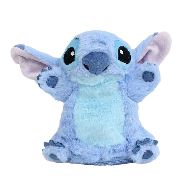 Disney Embroidery Anime Plush Cute Pencil Box Kawaii Pencil Case Girls' School Home Stationery Box Lilo&Stitch Plush Bag Gift