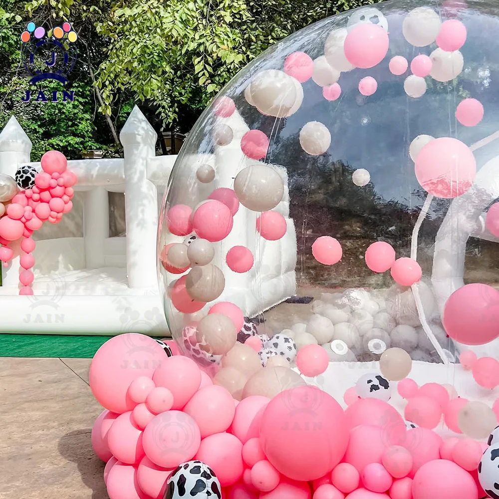 Inflatable Jumping Castle White Bounce House and Bubble House With Blower Inflatable Balloon House Large Bouncy Castle For Party