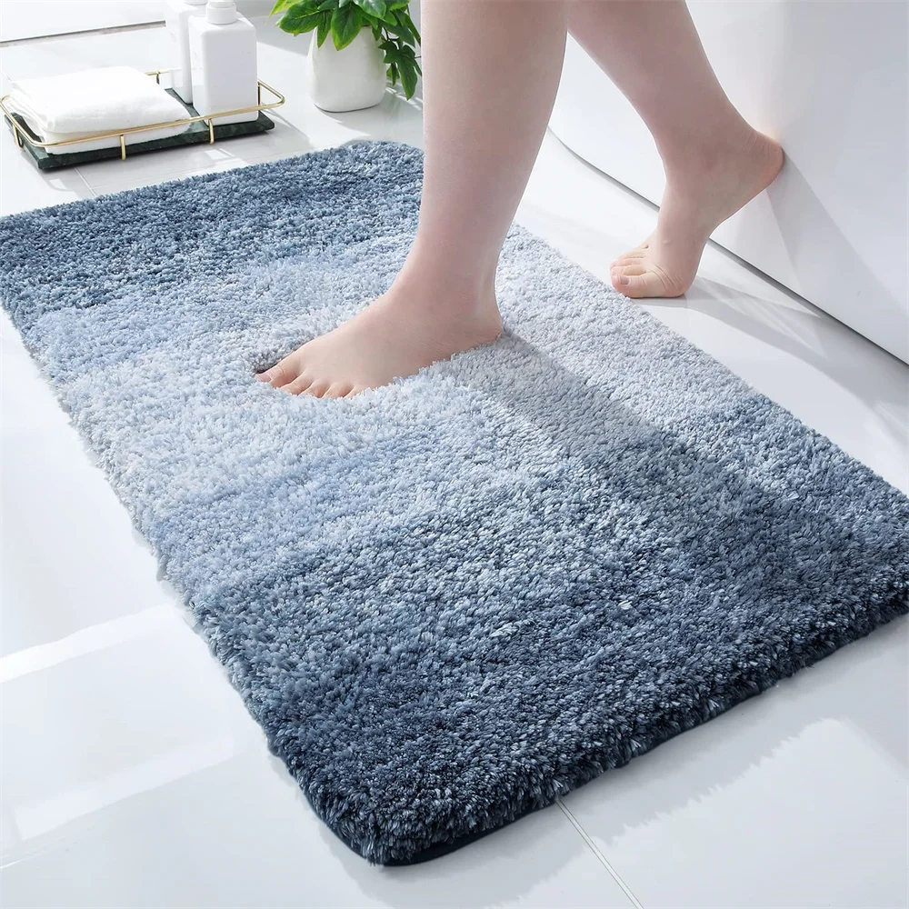 Olanly-Tapis de bain absorbant en microcarence, luxe HOlea, tapis doux pour pieds, tapis en peluche antidérapant, lavage des polymères de bain secs