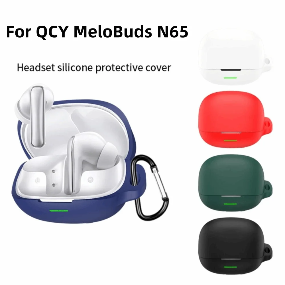 Premium Anti-fall Earphone Case Silicone Dustproof Earbuds Cover Anti Scratch Shockproof Charging Box Shell for QCY MeloBuds N65