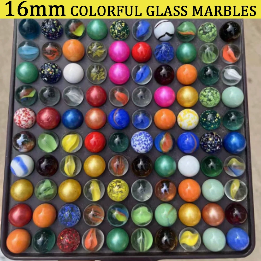 5/10/20/-90PCS 16mm Colorful Glass Marbles Balls Run Game Solitaire Accessories Vase Filler Fish Tank Home Decor Ornament Gift