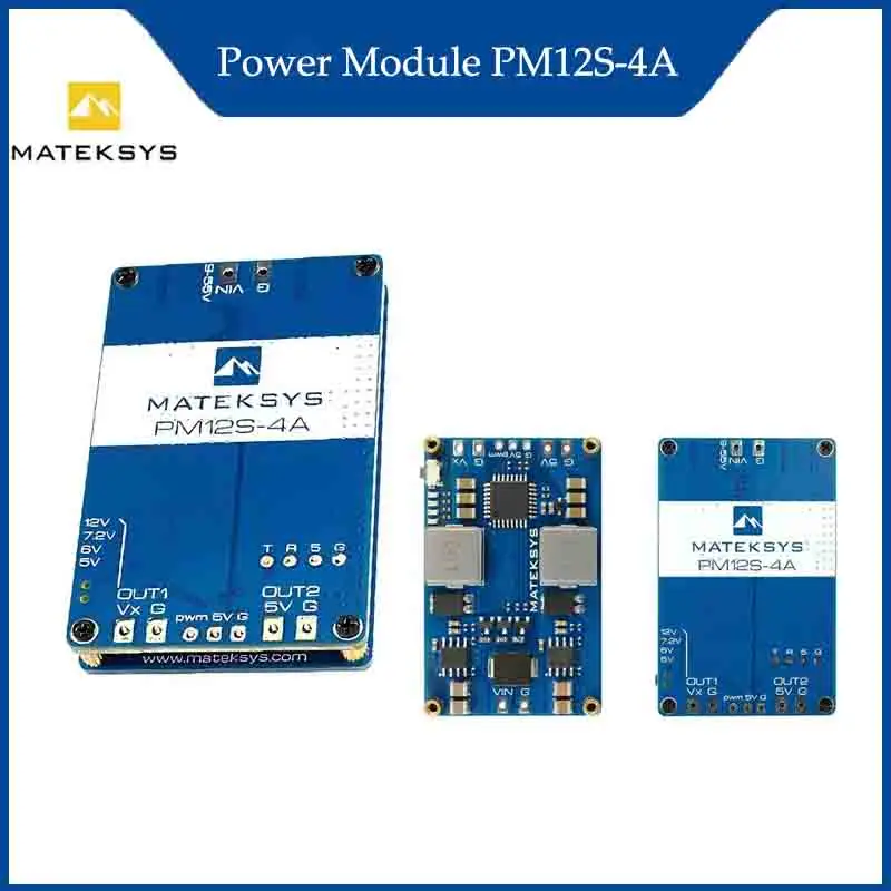 

MATEK PM12S-4A 3-14S 9-55V DC IN PWM Control MATEKSYS Power Module For Airplane/Helicopter/Quadcopter RC Accessories