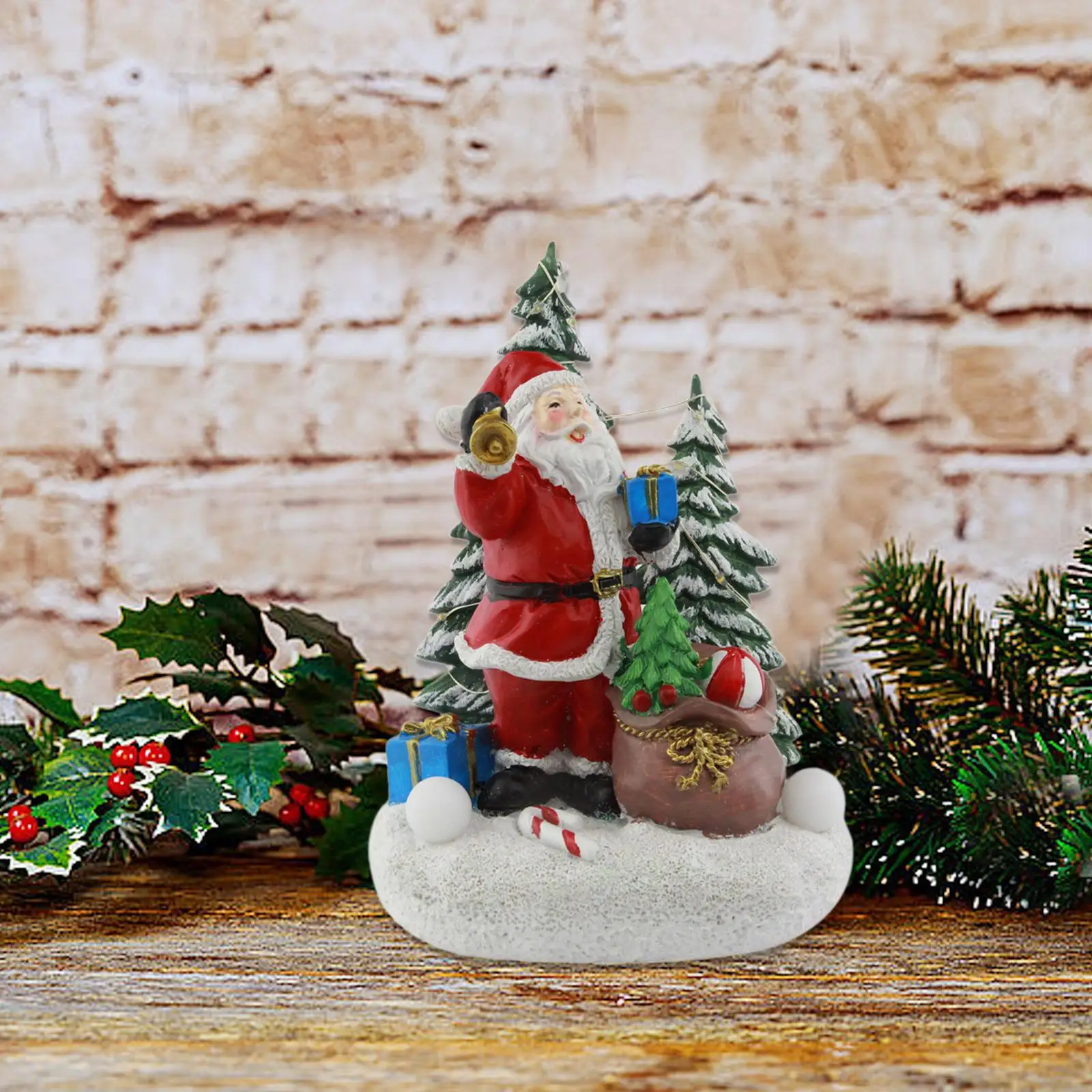 

Christmas Figurine Santa Claus Statue Collection Artwork Decorative Ornament for