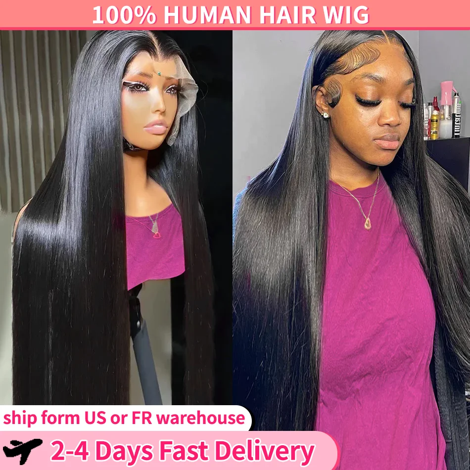 

100% Straight Human Hair Wigs HD 4X4 Lace Closure Wig For Women 13x4 13x6 Lace Frontal Wig Indian Remy Human Hair Lace Front Wig