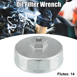 X Autohaux 74mm 14 Flutes Car Oil Filter Wrench Oil Filter Socket Wrench Housing Cap Socket Remover Tools for Mercedes Benz