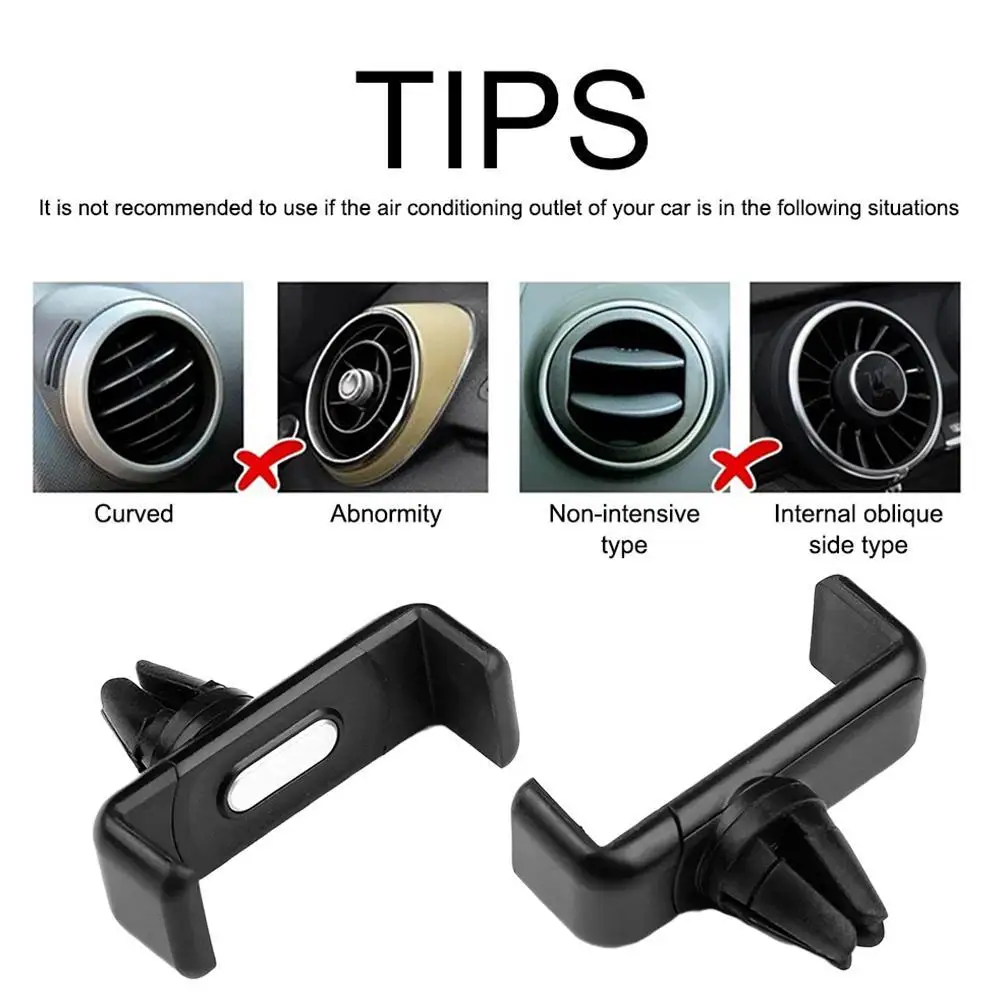 Universal Car Phone Holder Classic Black Car Phone Stand Air Vent Mount 360 Rotation Holder Support For IPhone Holder