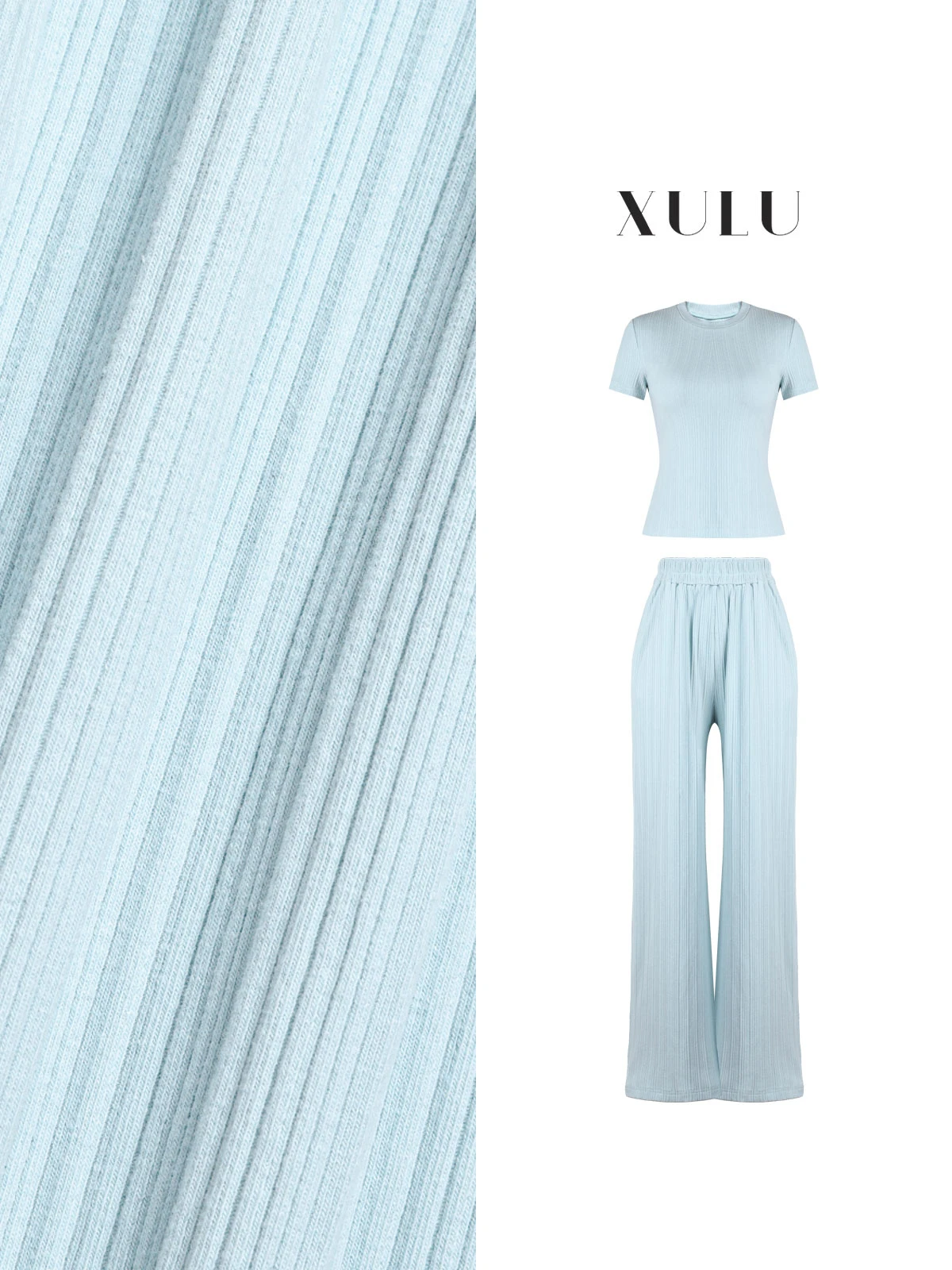 

Оригинальный летний комплект XULU: хлопковая футболка с горизонтальными полосками и свободные брюки с широкими штанинами на резинке