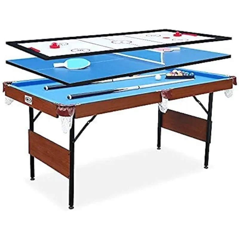 55-inch Folding Billiard/Pool Table - Portable and Space-Saving Entertainment  Lightweight, Heavy Duty