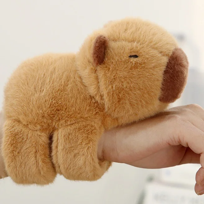 Kawaii Animal Capybara Bracciale Peluche Bambola Giocattoli Morbido cinturino da polso Divertimento Pop Cerchi Bracciale Capybara Regali di Natale