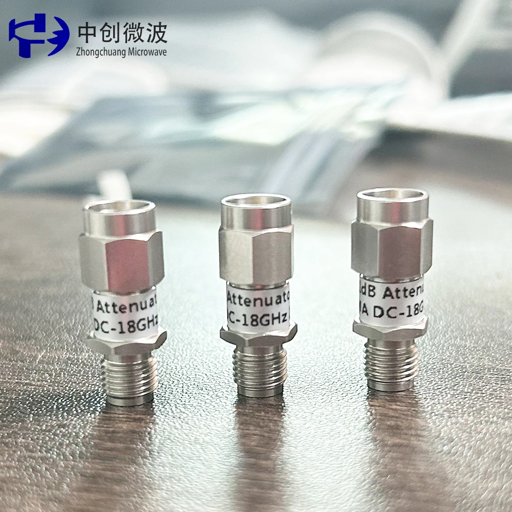 2W DC18Ghz Stainless Steel SMA/N Type Fixed Attenuator Coaxial Attenuator 1-30dB RF Attenuator