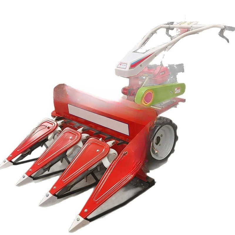 Electric start hand-held suncutter, autumn harvest busy mountain rice and wheat